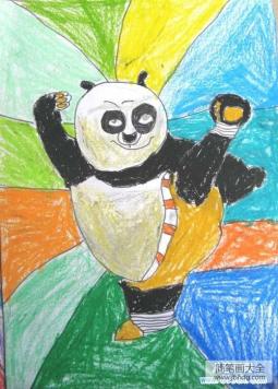 少儿卡通人物儿童画图片：功夫熊猫