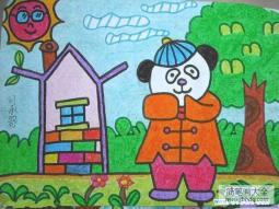 小朋友动漫熊猫儿童画画图片