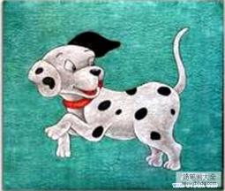 斑点狗儿童画教师范画作品