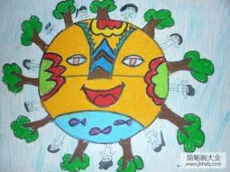 地球环保儿童画画图片