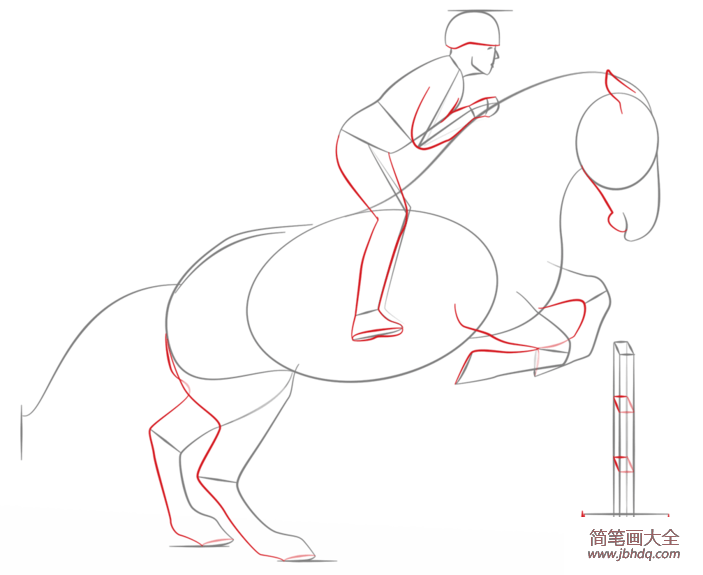 如何画跳跃的马