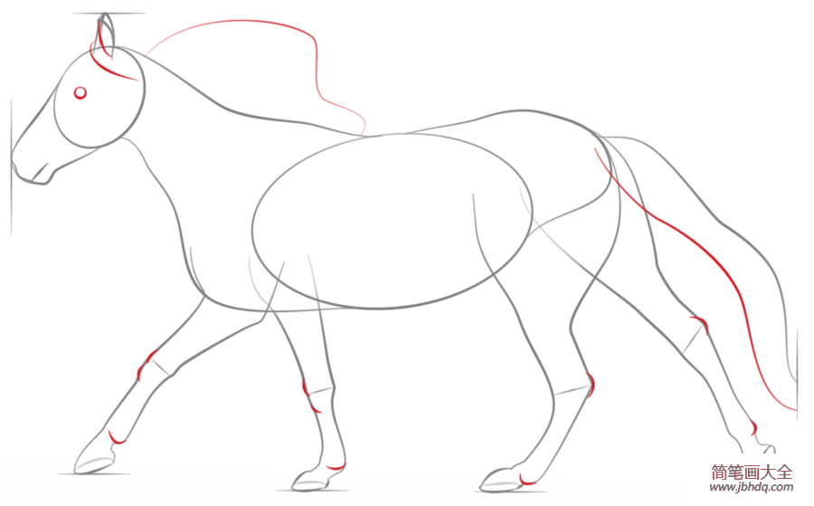 如何画奔跑的马简笔画