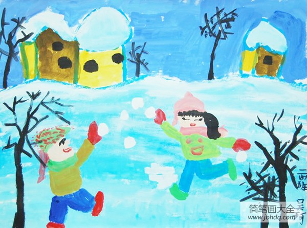 美丽的冬天儿童画大全