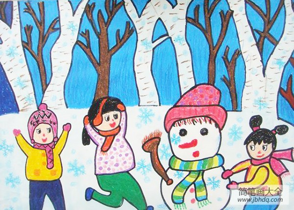 美丽的冬天儿童画大全