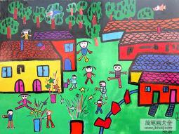 2017欢度春节儿童画的绘画作品
