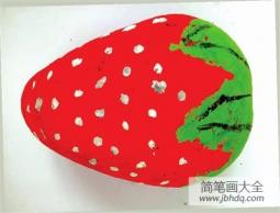创意石头画——草莓