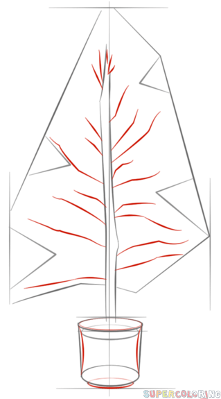 如何画一棵松树