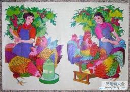 鸡年春节儿童绘画美术作品欣赏
