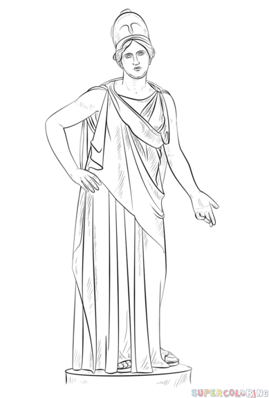 如何画雅典娜希腊女神