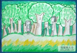 儿童画植树节图片大全-绿色的希望