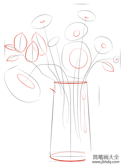如何画一束鲜花