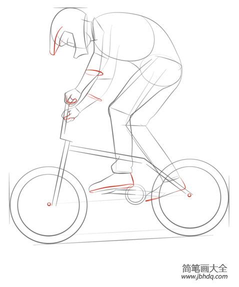 如何画自行车特技人