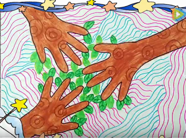 儿童画第七课：手掌上的树
