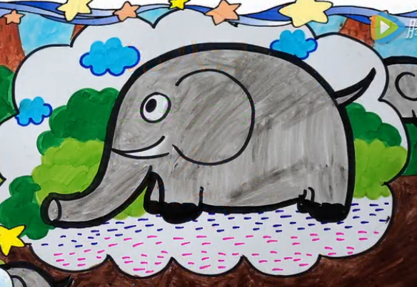 儿童画第八课：三只大象