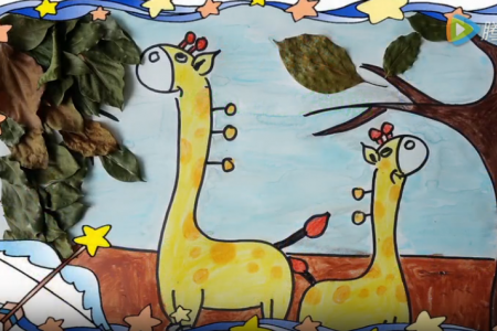 儿童画第九课 吃树叶的长颈鹿