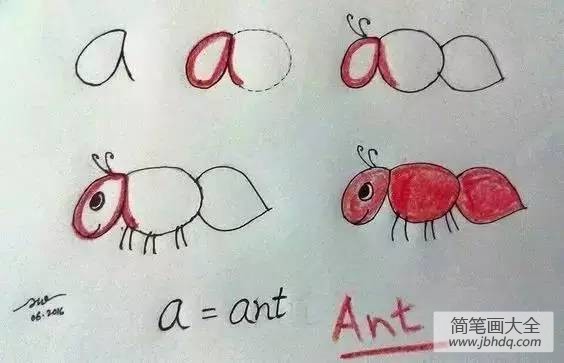 26个字母儿童简笔画 幼儿园英语美术老师都可以教哦！