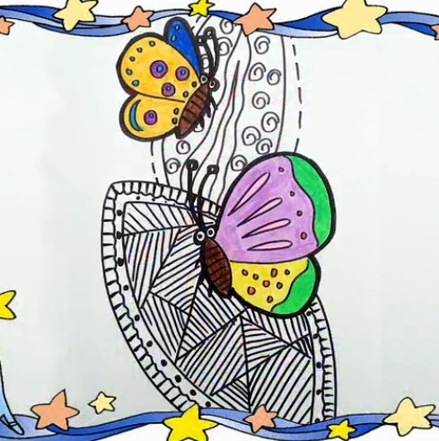 儿童画第19课：两只蝴蝶