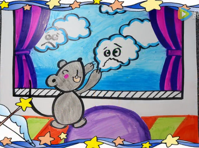 儿童画第30课：小老鼠的云被子