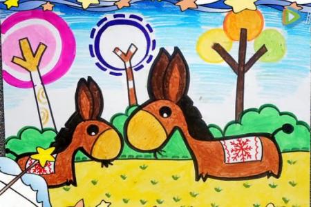 儿童画第49课：小毛驴