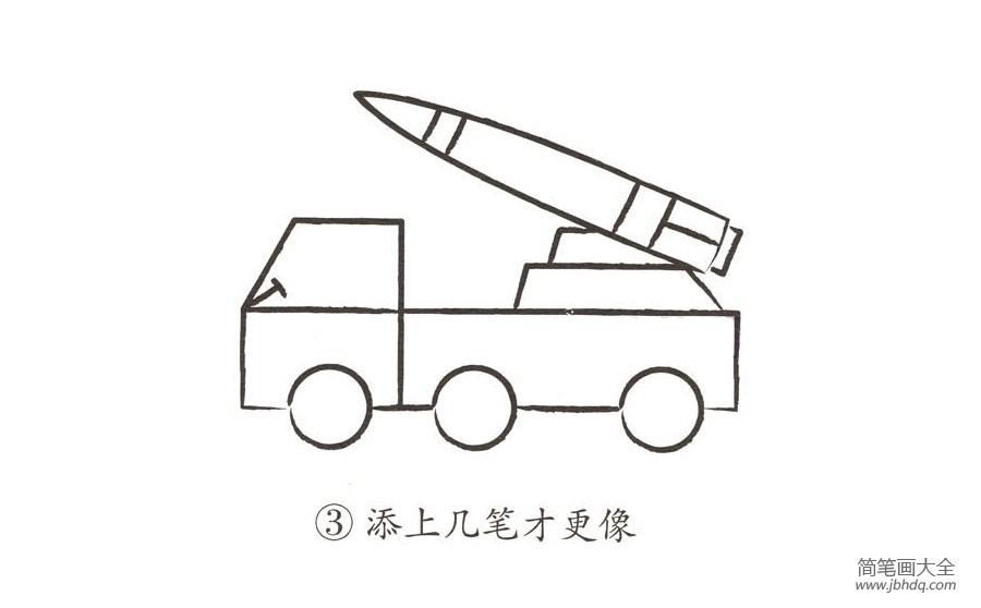 幼儿简笔画 火箭车
