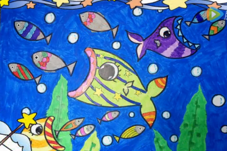 儿童画第55课：大鱼吃小鱼