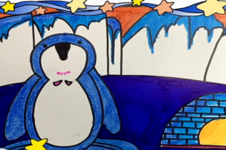 儿童画第71课：教你画胖乎乎的企鹅