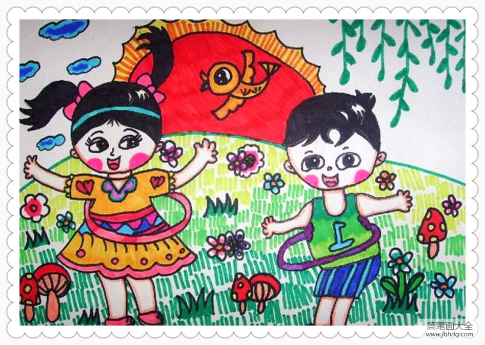 快乐劳动节儿童画（图组13P）