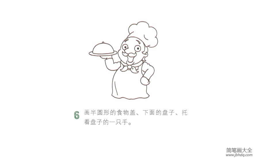 开心的厨师简笔画