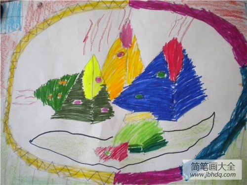 端午节儿童画图片-粽香龙情