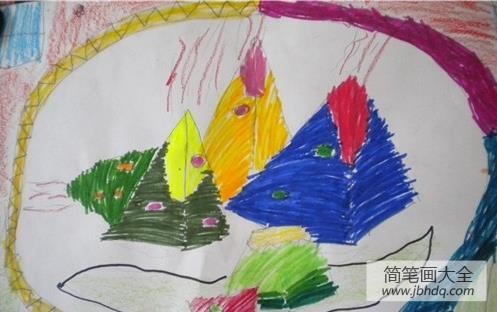 端午节儿童画作品大全-五色粽子