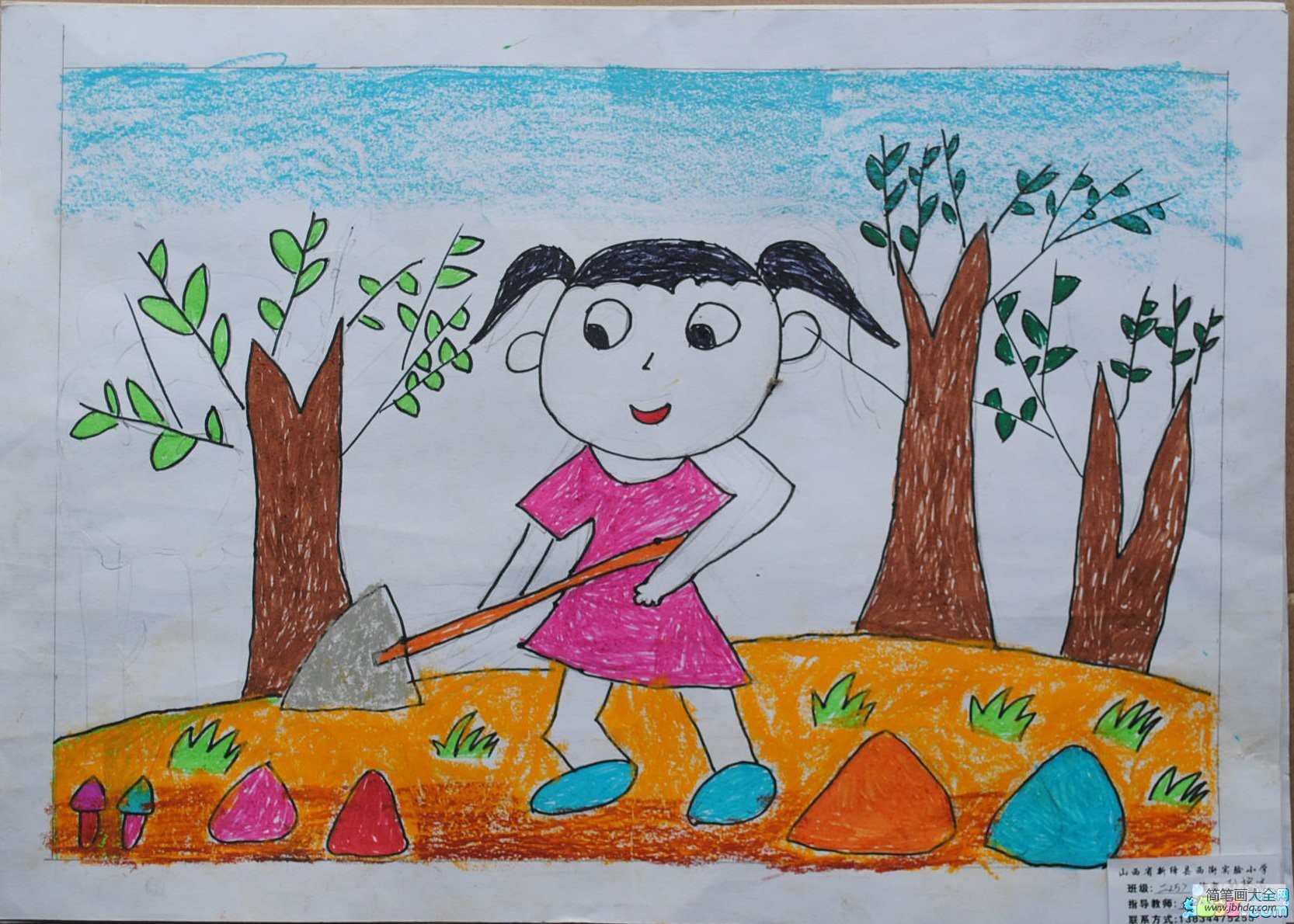 51劳动节儿童画-劳动带给我的快乐