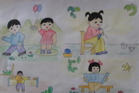 五一劳动节儿童画-快乐的劳动节