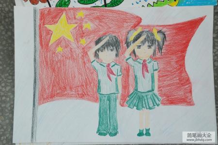 关于五一节的儿童画-红领巾心向党