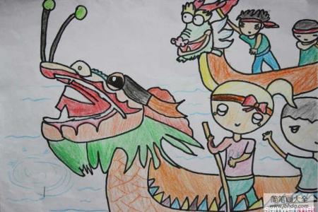 端午节儿童画 精彩的龙舟赛