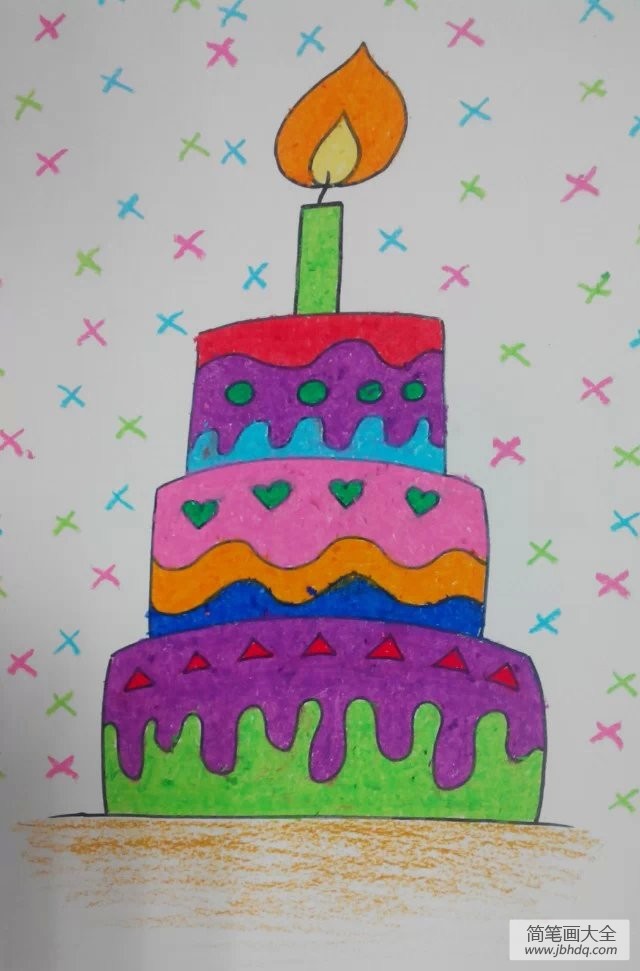 美味的生日蛋糕祝妈妈生日快乐画画图片