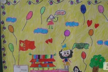 欢庆国庆节儿童画作品大全-祖国母亲万岁