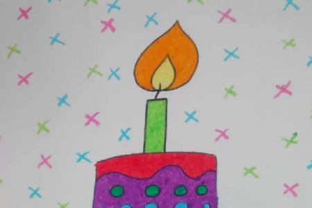 美味的生日蛋糕祝妈妈生日快乐画画图片