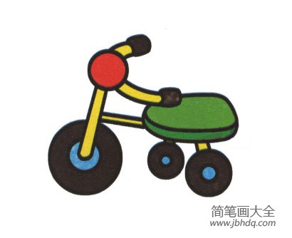 学画儿童自行车