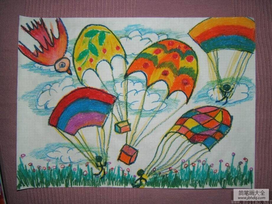 六一儿童节儿童画-我们都在自由的飞