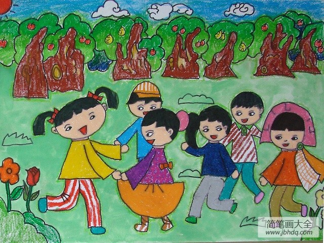 儿童画庆祝六一-共同庆祝儿童节