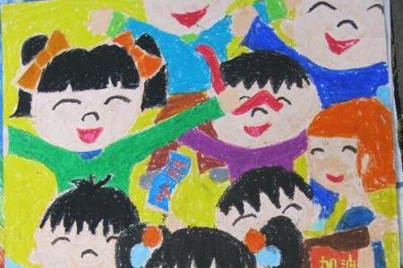 快乐的小孩小学六一儿童节绘画作品欣赏