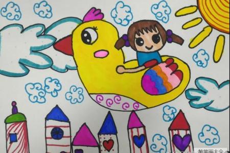 快乐旅行六一儿童节创意绘画作品欣赏