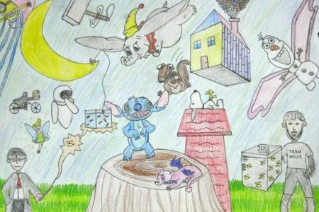 儿童节快乐庆祝六一小学生绘画作品分享