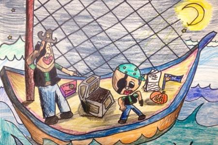 我是小海盗六一儿童节创意绘画作品赏析