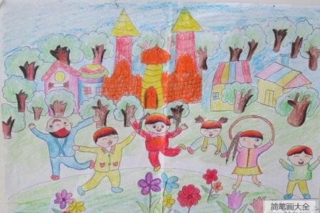 快乐的孩子六一儿童节快乐绘画作品分享