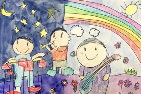 儿童摇滚乐队二年级儿童节儿童画作品分享
