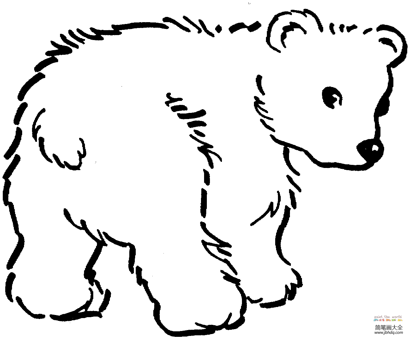 棕熊卡通简笔画图片
