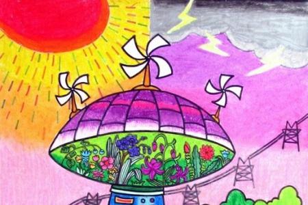 环保主题儿童画 环保能源