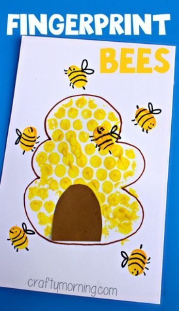 蜜蜂和蜂窝手指画