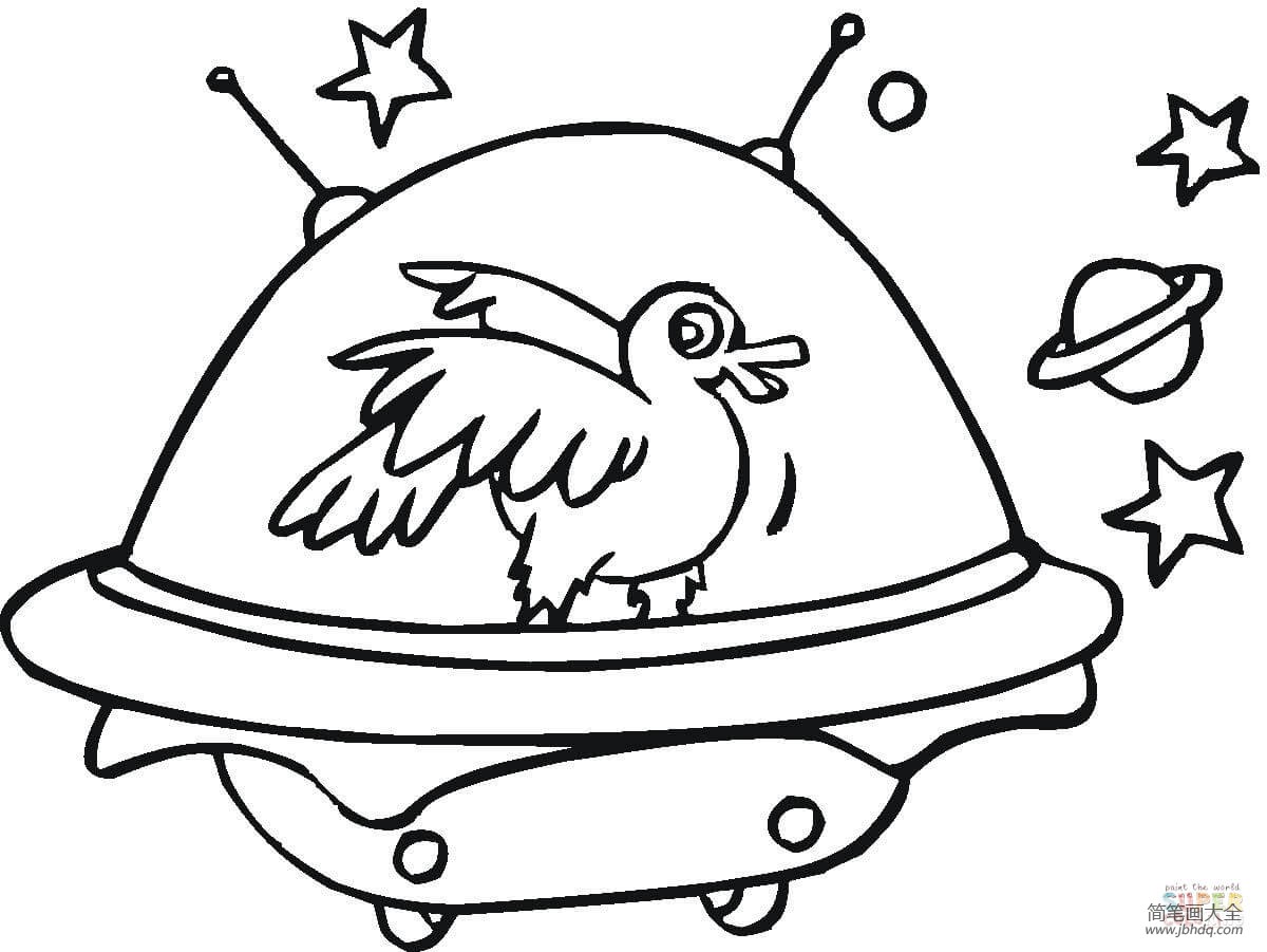 鸭子乘坐宇宙飞船